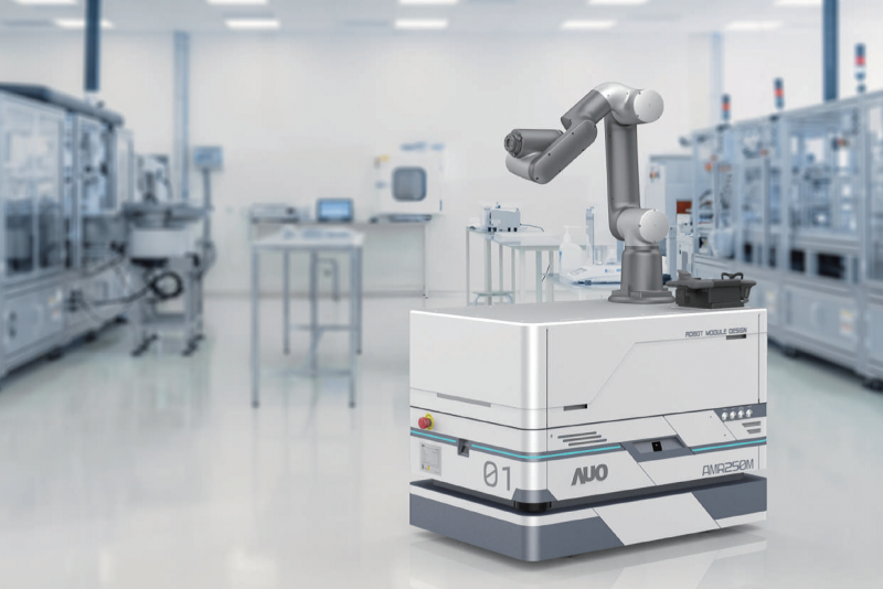 巅峰国际整合AI人工智慧、IoT物聯網與Cloud雲端平台服務，開發模組化AMR 250M自主移動機器人，滿足多元自動化生產需求，在智慧工廠中扮演著串接和搬運的角色